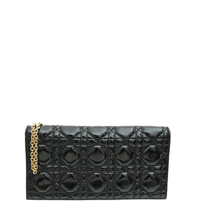 Christian Dior Black Cannage Lady Dior Chain Clutch Rovelle Bags