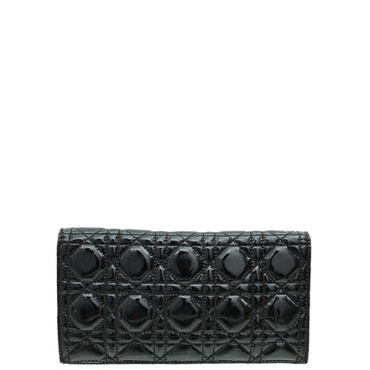 Christian Dior Black Cannage Lady Dior Chain Clutch Rovelle Bags