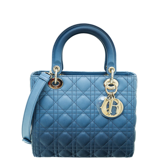 Christian Dior Blue Ombre Lady Dior Medium Bag Rovelle Bags