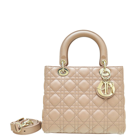 Christian Dior Rose Des Vents Lady Dior Medium Bag Rovelle Bags