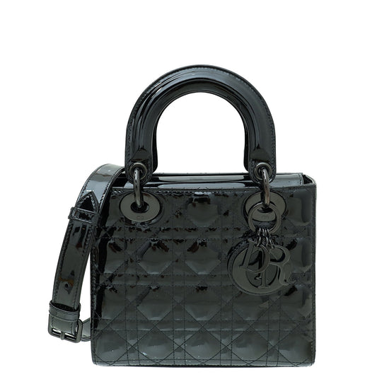 Christian Dior Black Lady Dior Ultra Glossy Small Bag Rovelle Bags