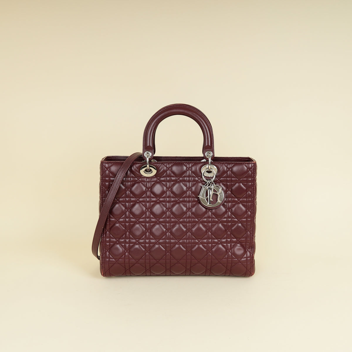 Dior Lady Dior Burgundy Handbag Style 4 Rovelle Bags
