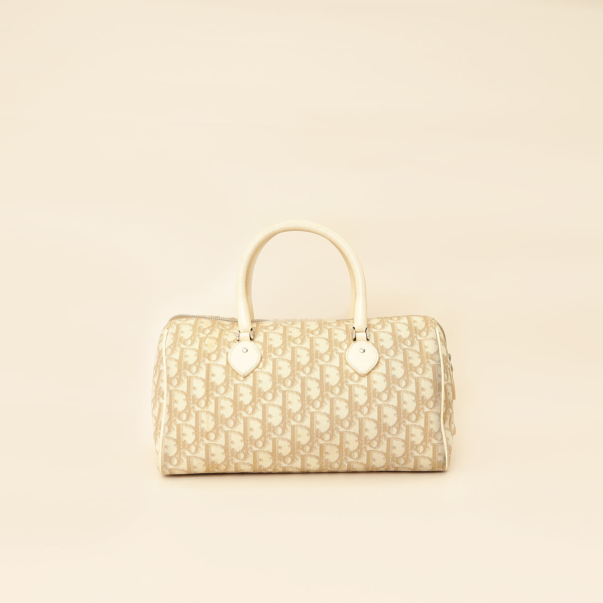 Christian Dior Beige Oblique Floral Boston Bag Rovelle Bags