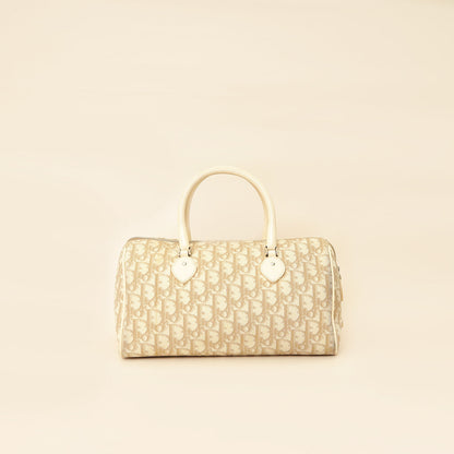 Christian Dior Beige Oblique Floral Boston Bag Rovelle Bags