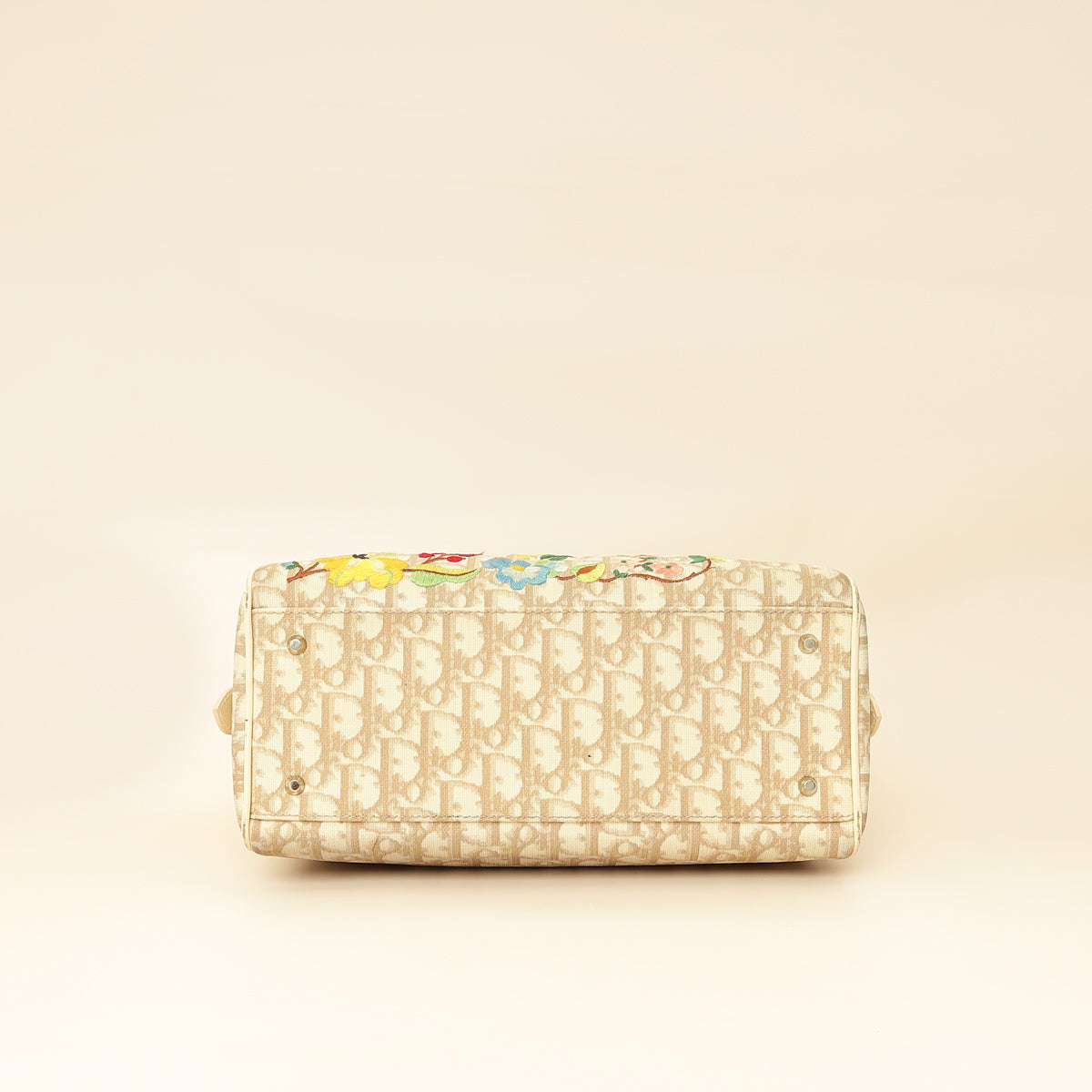 Christian Dior Beige Oblique Floral Boston Bag Rovelle Bags