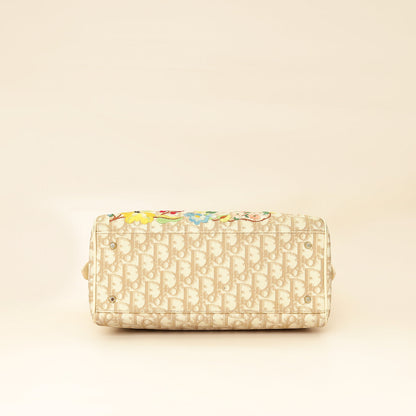 Christian Dior Beige Oblique Floral Boston Bag Rovelle Bags