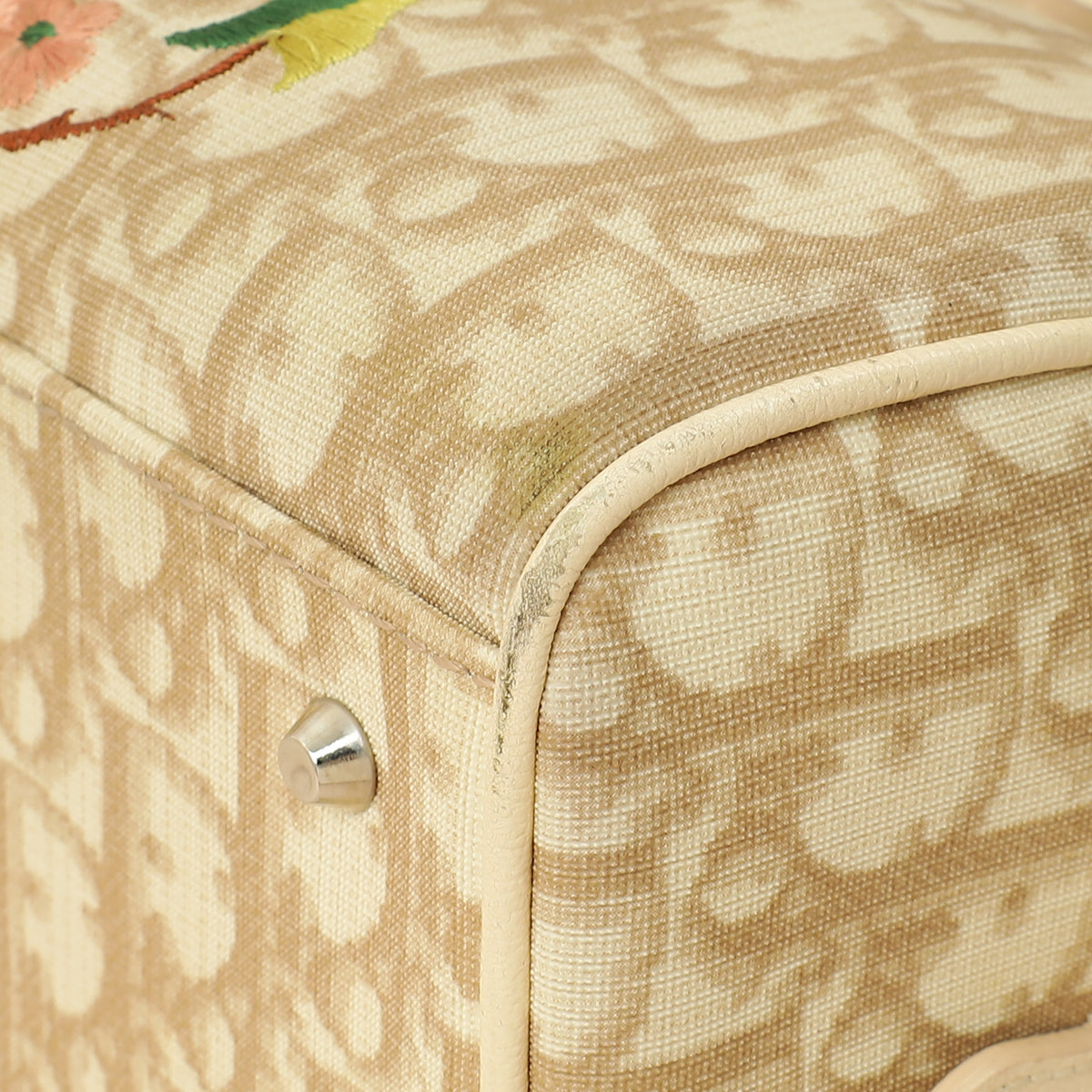 Christian Dior Beige Oblique Floral Boston Bag Rovelle Bags