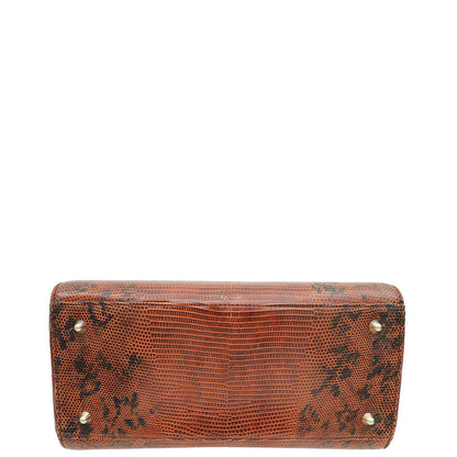Christian Dior Brown Lizard Lady Dior Medium Bag Rovelle Bags