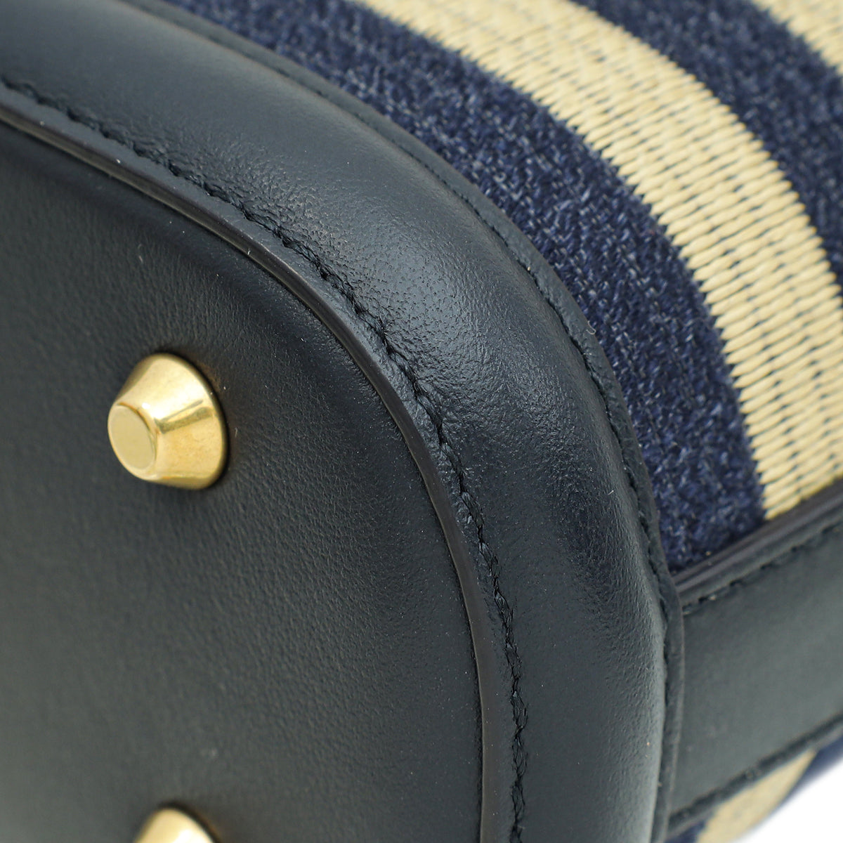 Christian Dior Bicolor Raffia C'Est Chain Small Bucket Bag Rovelle Bags