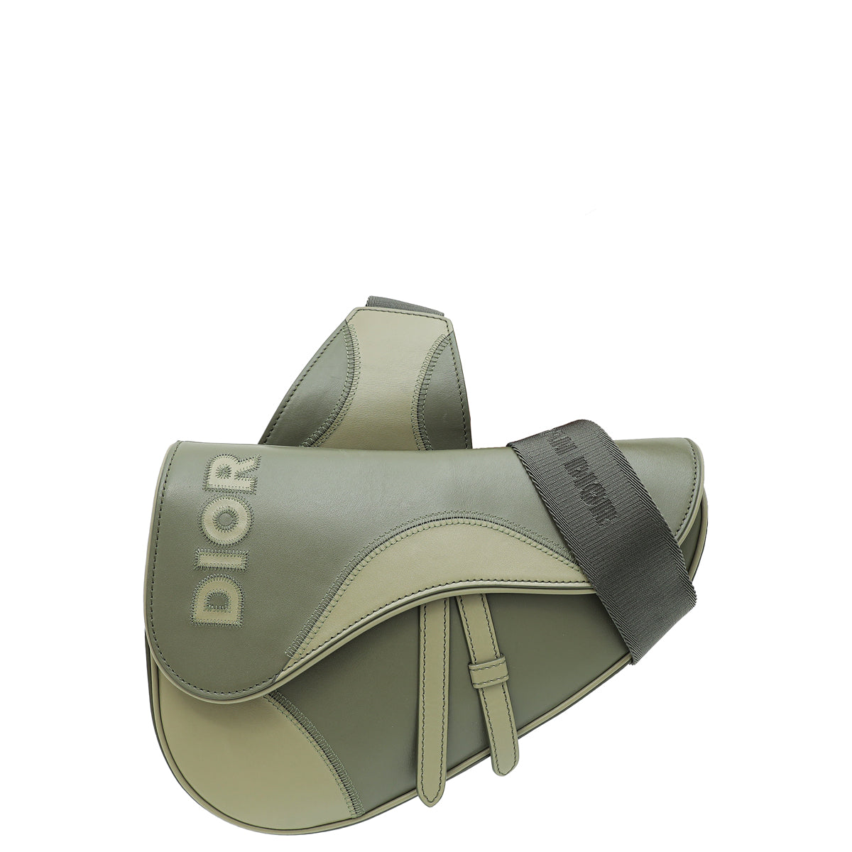 Christian Dior Vert Foret Stitch Saddle Bag Rovelle Bags