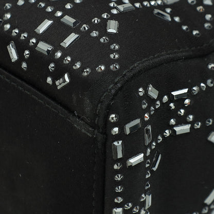 Christian Dior Black Lady Dior Cannage Satin Strass Mini Bag Rovelle Bags