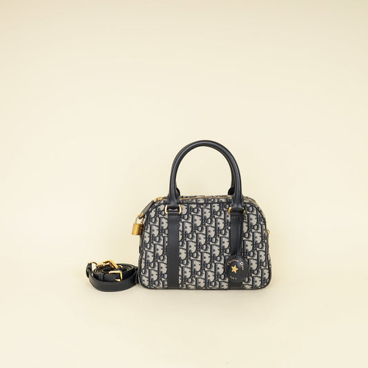 Christian Dior Blue Oblique D-Vibe Bowling Bag Rovelle Bags