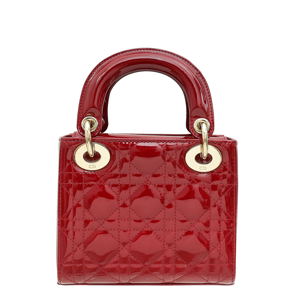 Christian Dior Cherry Red Lady Dior Mini Chain Bag Rovelle Bags