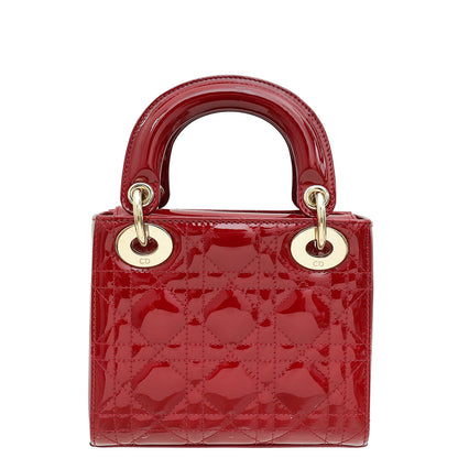 Christian Dior Cherry Red Lady Dior Mini Chain Bag Rovelle Bags