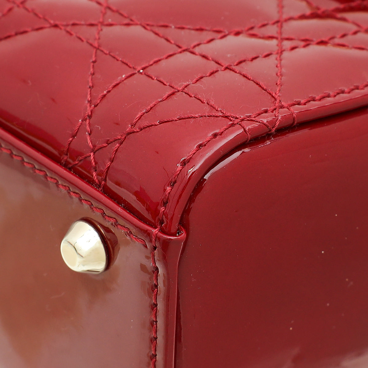 Christian Dior Cherry Red Lady Dior Mini Chain Bag Rovelle Bags