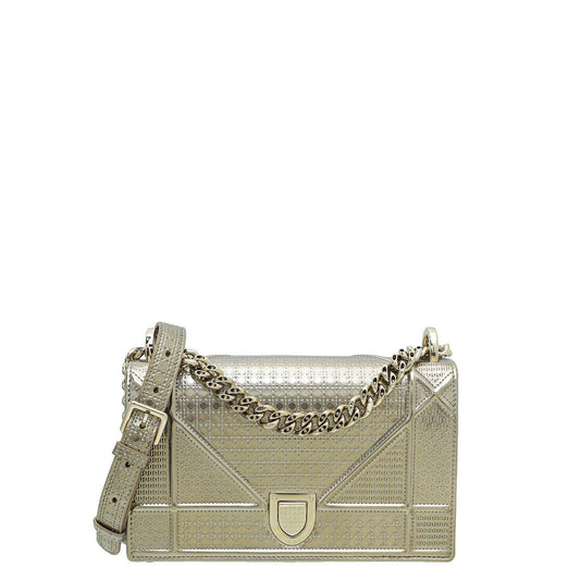 Christian Dior Champagne Diorama Micro Cannage Small Shoulder Bag Rovelle Bags