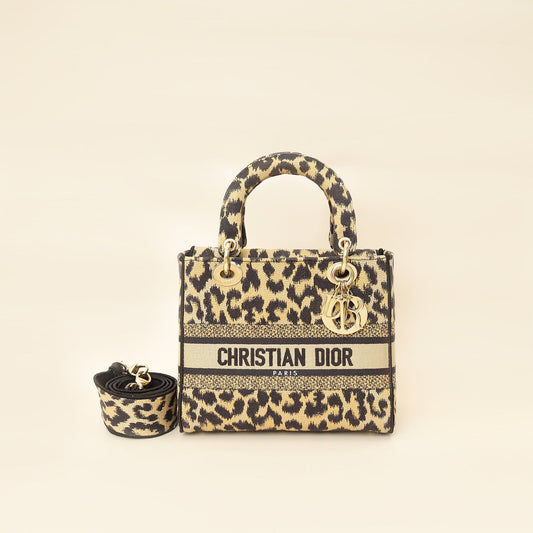 Christian Dior Bicolor Lady D-Lite Mizza Embroidered Medium Bag Rovelle Bags