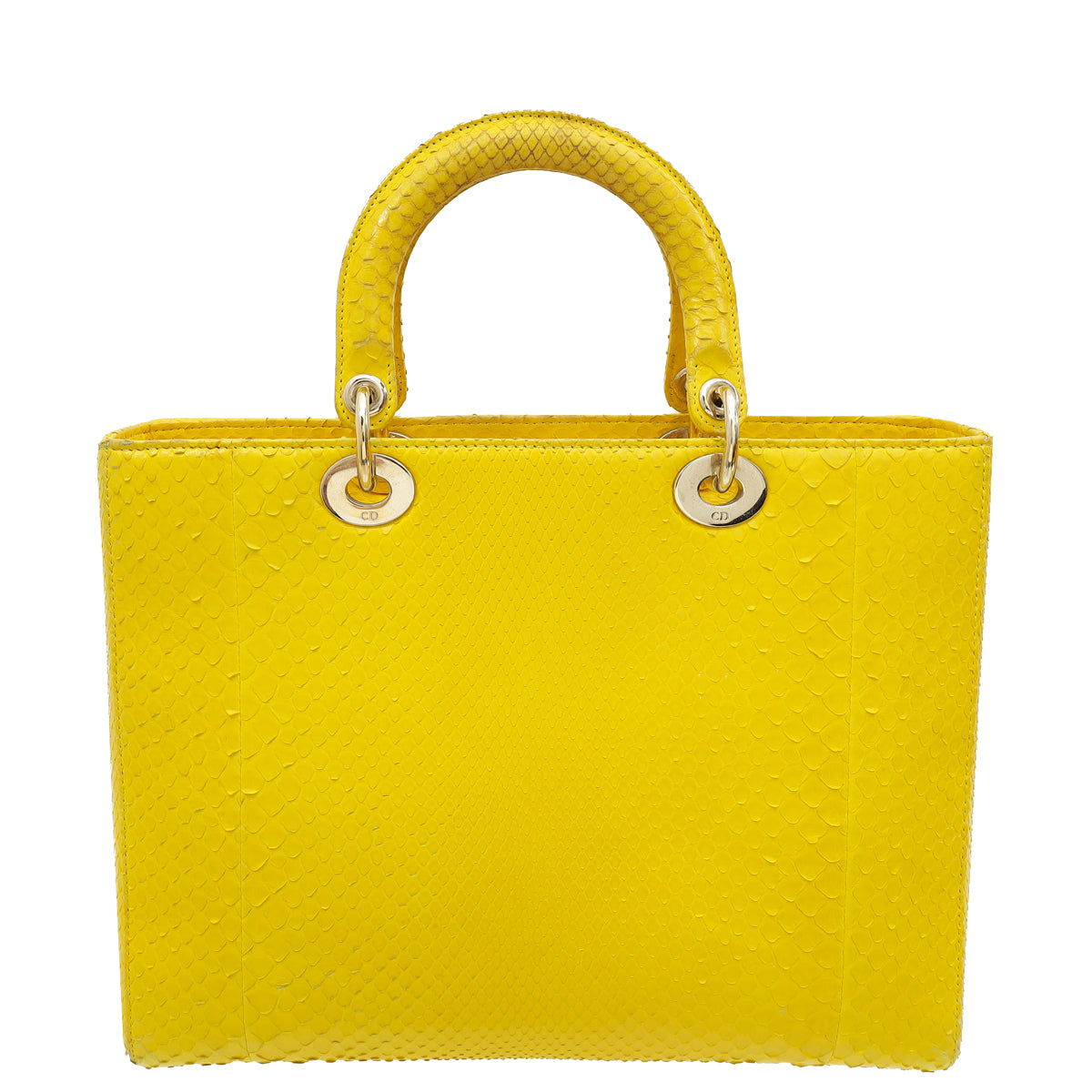 Christian Dior Yellow Python Lady Dior Large Bag Rovelle Bags