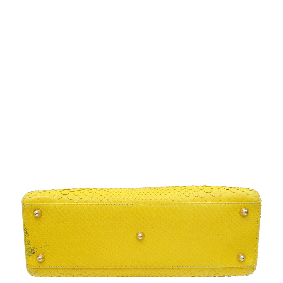 Christian Dior Yellow Python Lady Dior Large Bag Rovelle Bags