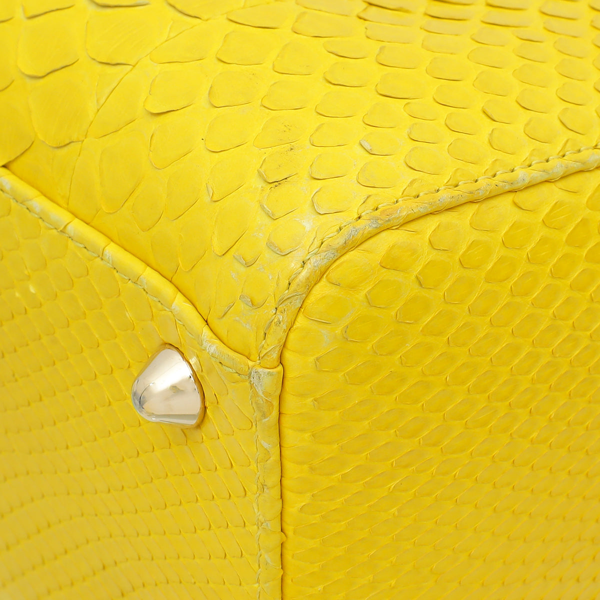 Christian Dior Yellow Python Lady Dior Large Bag Rovelle Bags