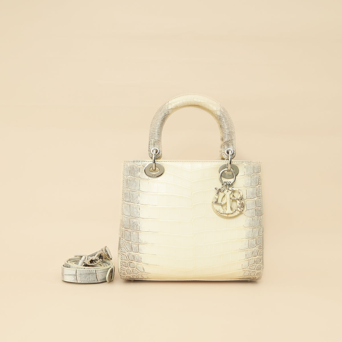 Christian Dior Bicolor Niloticus Crocodile Himalaya Lady Dior Medium Bag Rovelle Bags