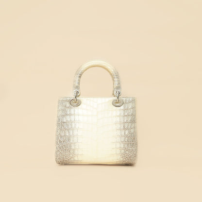 Christian Dior Bicolor Niloticus Crocodile Himalaya Lady Dior Medium Bag Rovelle Bags