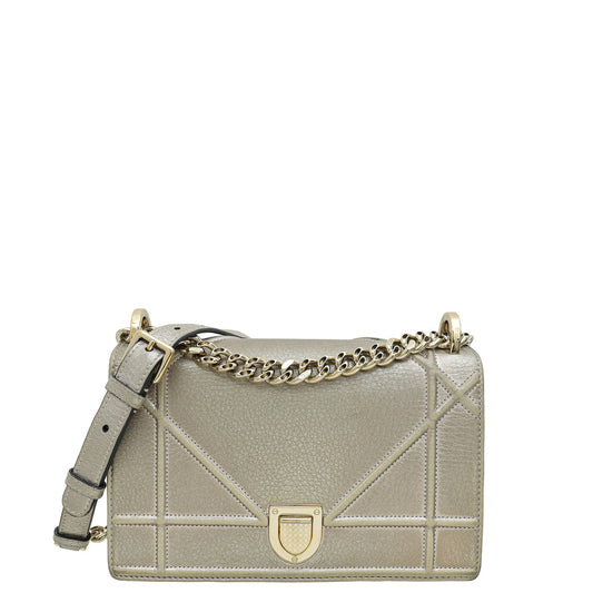 Christian Dior Metallic Champaign Diorama Shoulder Bag Rovelle Bags