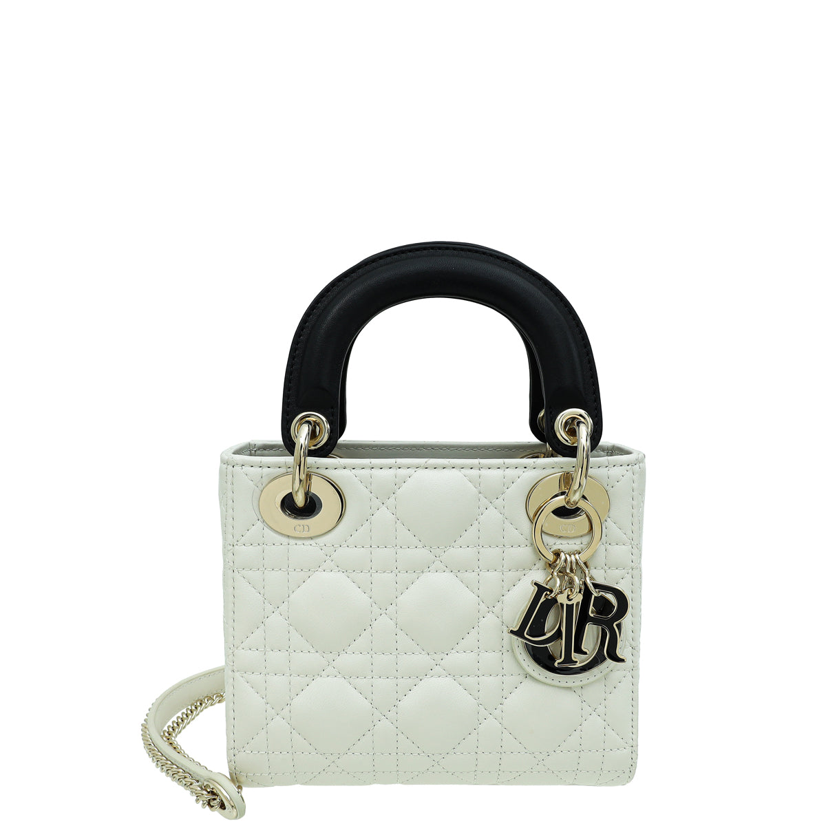 Christian Dior Bicolor Chain Mini Lady Dior Bag Rovelle Bags