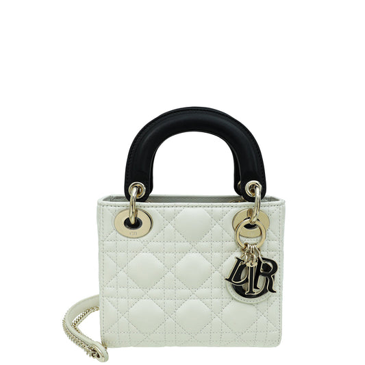 Christian Dior Bicolor Chain Mini Lady Dior Bag Rovelle Bags