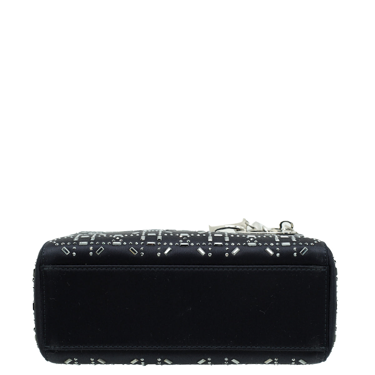 Christian Dior Black Cannage Satin Lady Dior Mini Strass Bag Rovelle Bags