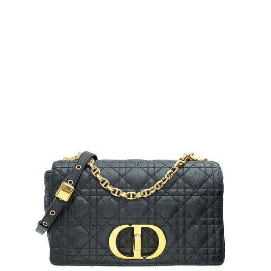 Christian Dior Black Caro Medium Shoulder Bag Rovelle Bags