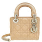 Christian Dior Metallic Nude Lady Dior Mini Shimmering Chain Bag Rovelle Bags