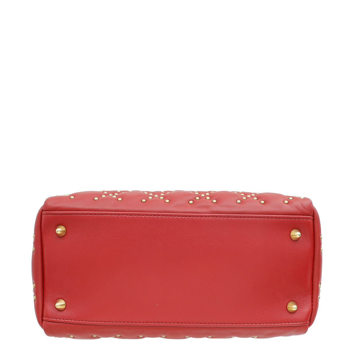 Christian Dior Red Lady Dior Studded Supple Medium Bag Rovelle Bags