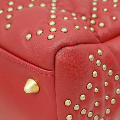 Christian Dior Red Lady Dior Studded Supple Medium Bag Rovelle Bags