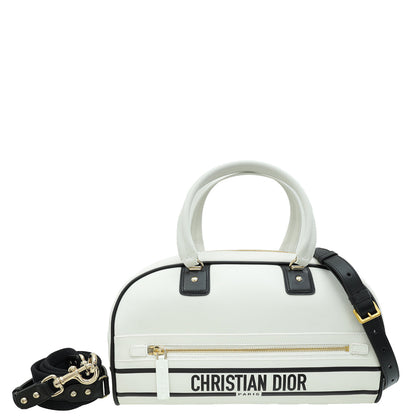Christian Dior Bicolor Vibe Zip Medium Bowling Bag Rovelle Bags