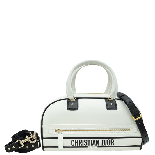 Christian Dior Bicolor Vibe Zip Medium Bowling Bag Rovelle Bags