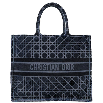 Christian Dior Bicolor Velvet Cannage Book Tote Large Bag Rovelle Bags
