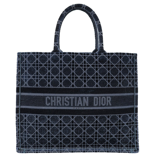 Christian Dior Bicolor Velvet Cannage Book Tote Large Bag Rovelle Bags