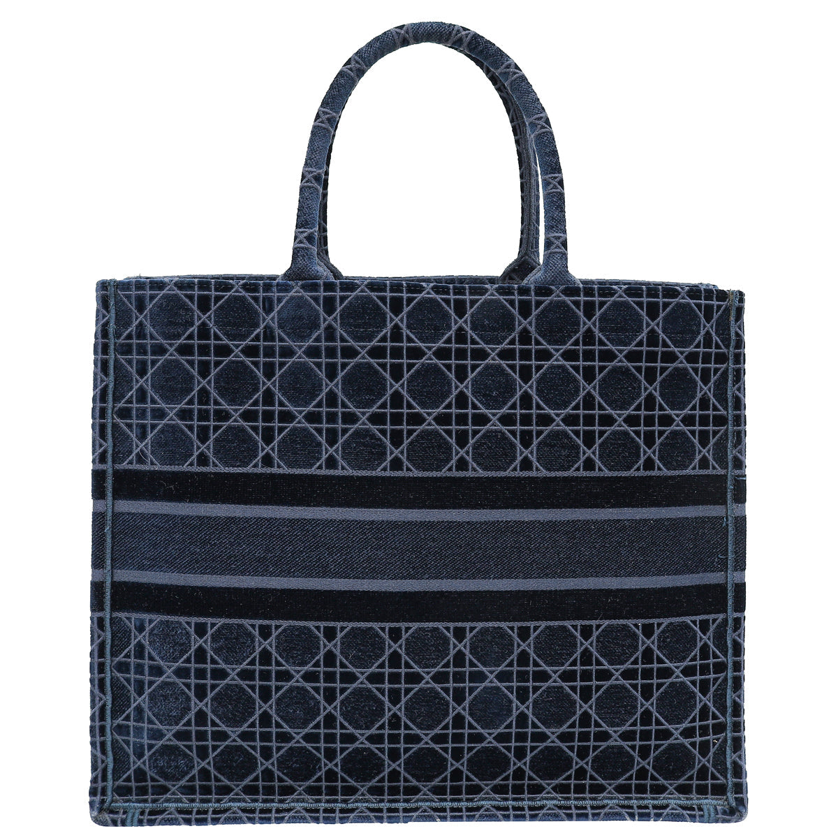 Christian Dior Bicolor Velvet Cannage Book Tote Large Bag Rovelle Bags