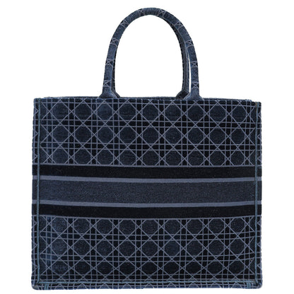 Christian Dior Bicolor Velvet Cannage Book Tote Large Bag Rovelle Bags