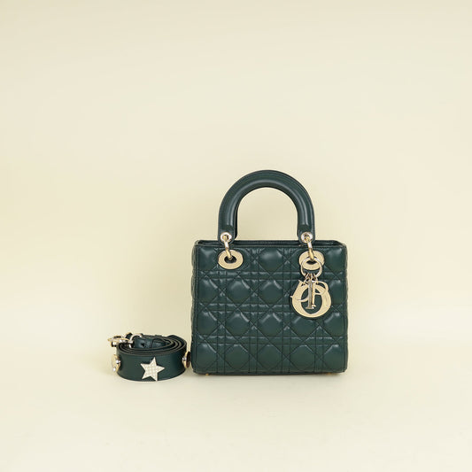 Christian Dior Emerald Green Lady Dior My Abcdior Small Bag Rovelle Bags