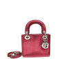 Christian Dior Metallic Fuchsia Lady Dior Microcannage Mini Strap Bag Rovelle Bags