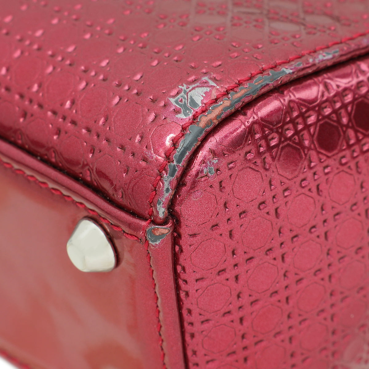 Christian Dior Metallic Fuchsia Lady Dior Microcannage Mini Strap Bag Rovelle Bags