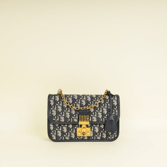 Christian Dior Navy Blue Dioraddict Flap Bag Rovelle Bags