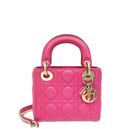 Christian Dior Fuchsia Mini Lady Dior Chain Bag Rovelle Bags
