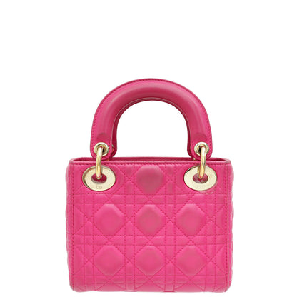 Christian Dior Fuchsia Mini Lady Dior Chain Bag Rovelle Bags