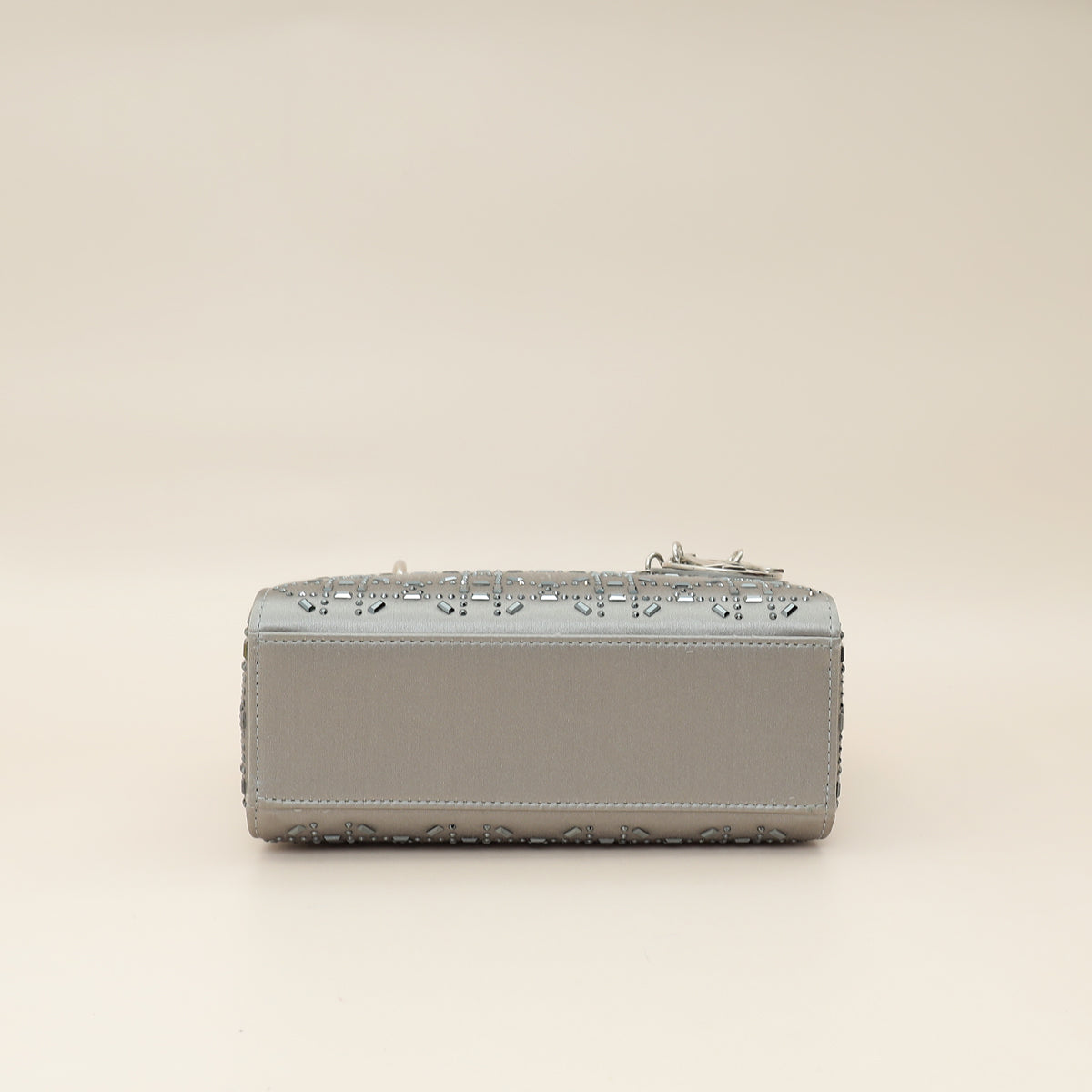 Christian Dior Grey Lady Dior Cannage Satin Strass Mini Bag Rovelle Bags