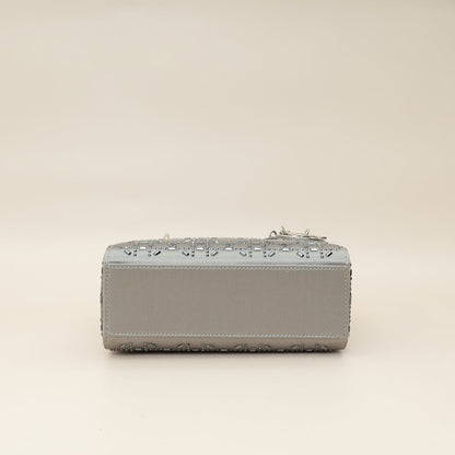 Christian Dior Grey Lady Dior Cannage Satin Strass Mini Bag Rovelle Bags