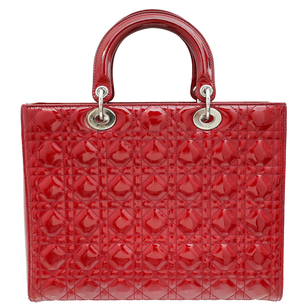 Christian Dior Cherry Red Lady Dior Large Bag Rovelle Bags