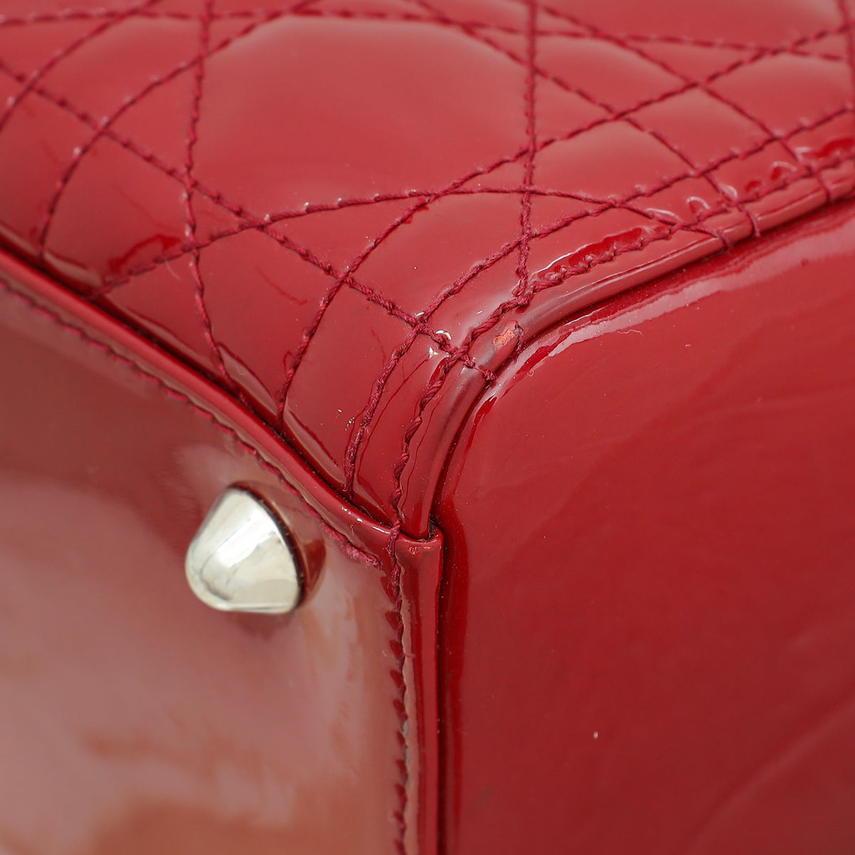Christian Dior Cherry Red Lady Dior Large Bag Rovelle Bags